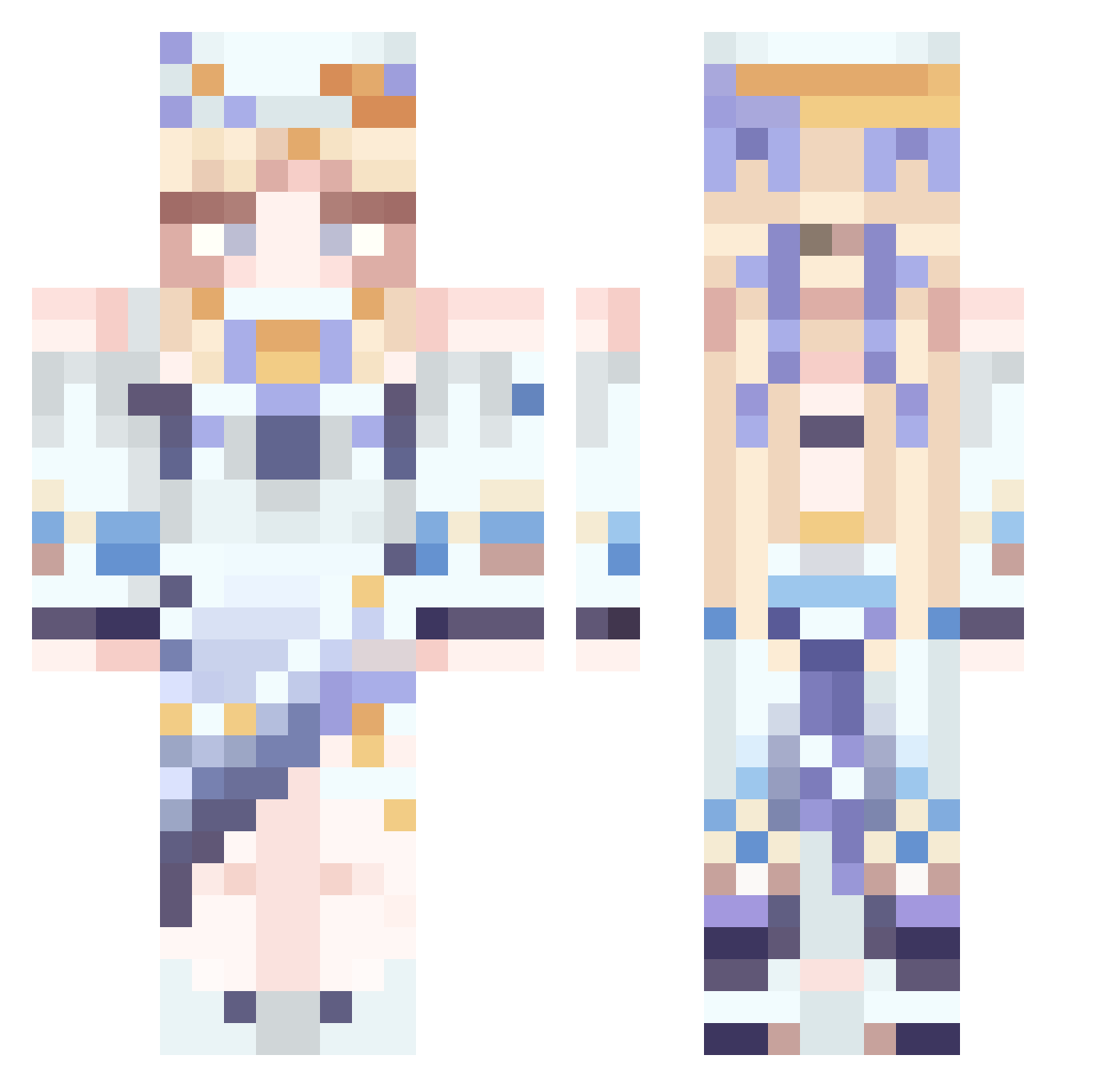kak12 Minecraft skin, front and back view