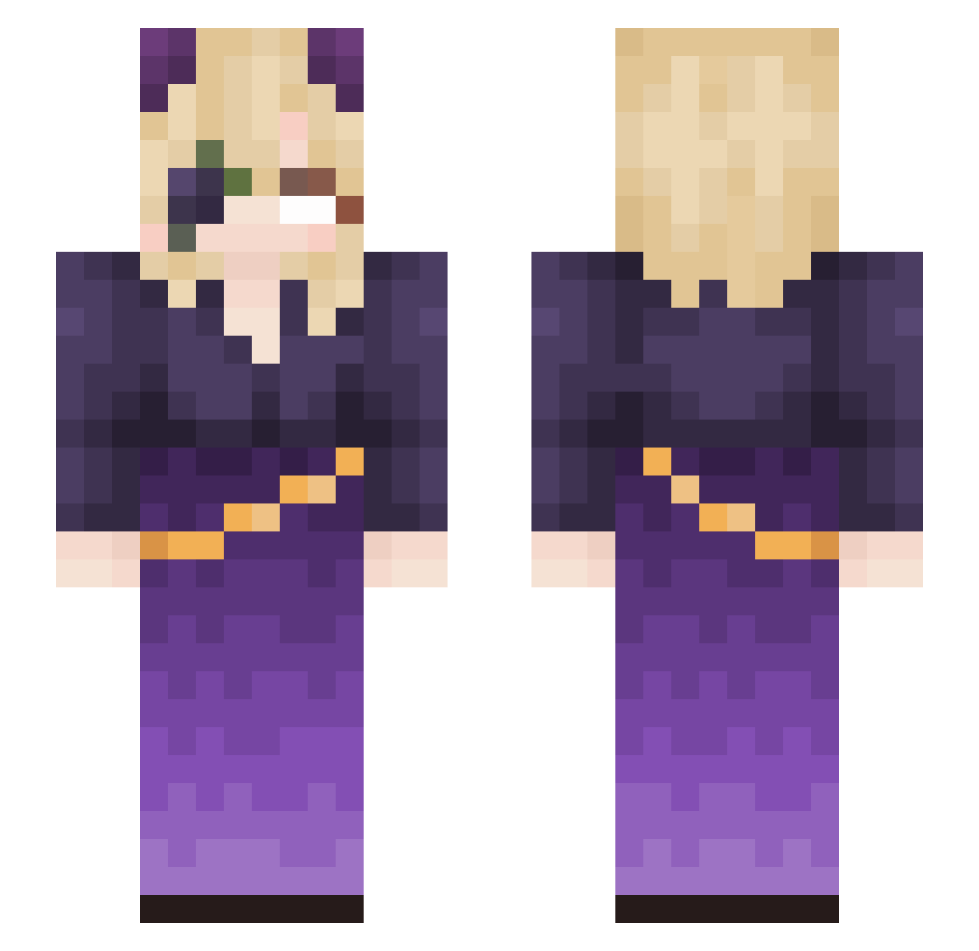 xxoizys Minecraft skin, front and back view