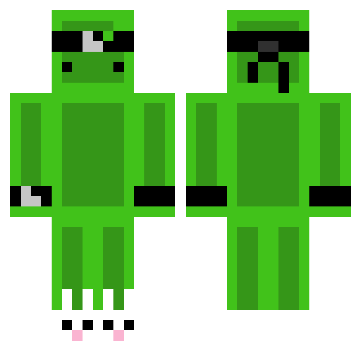 ThePituFive Minecraft skin, front and back view