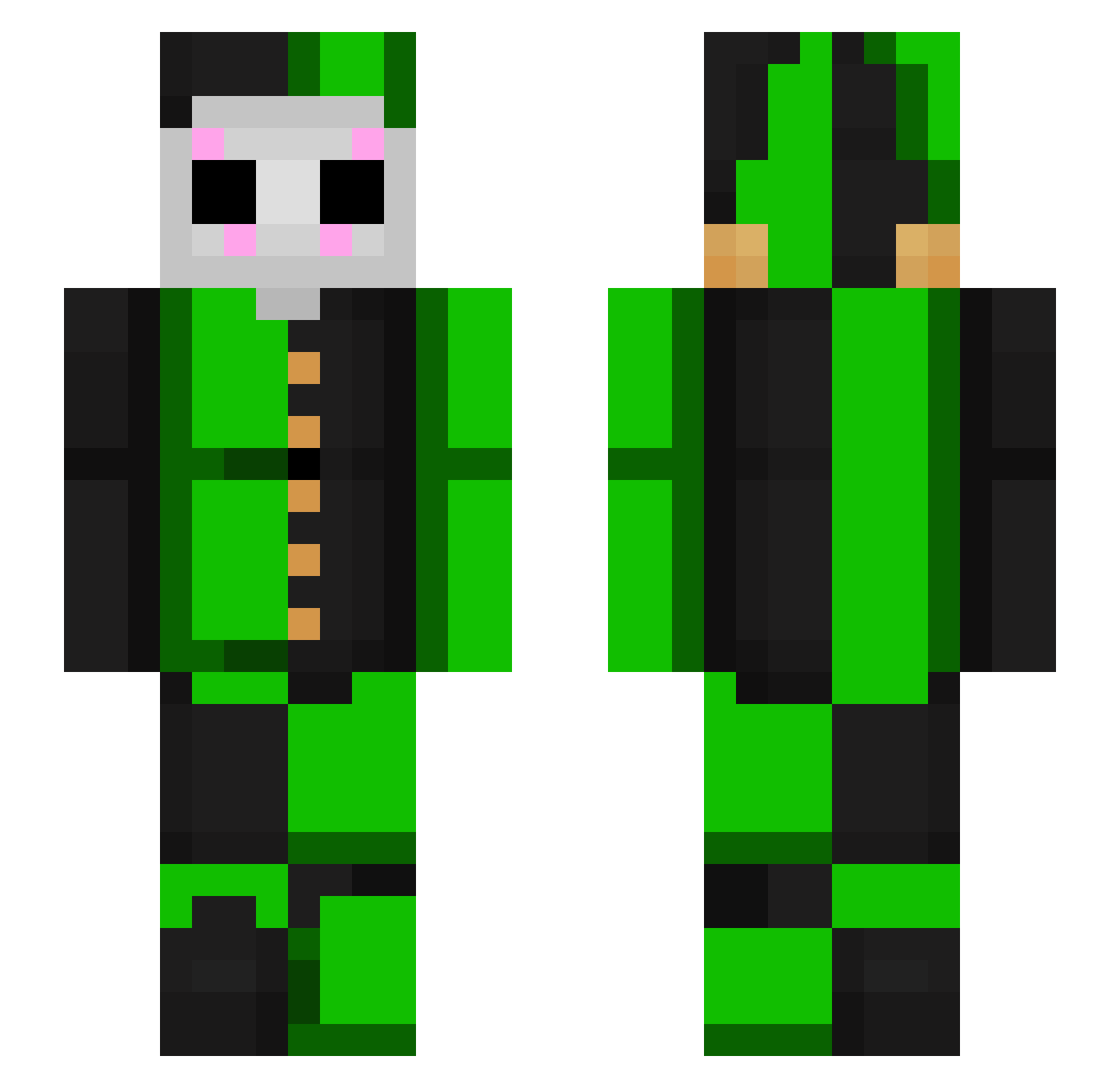 GothicKitty09 Minecraft skin, front and back view