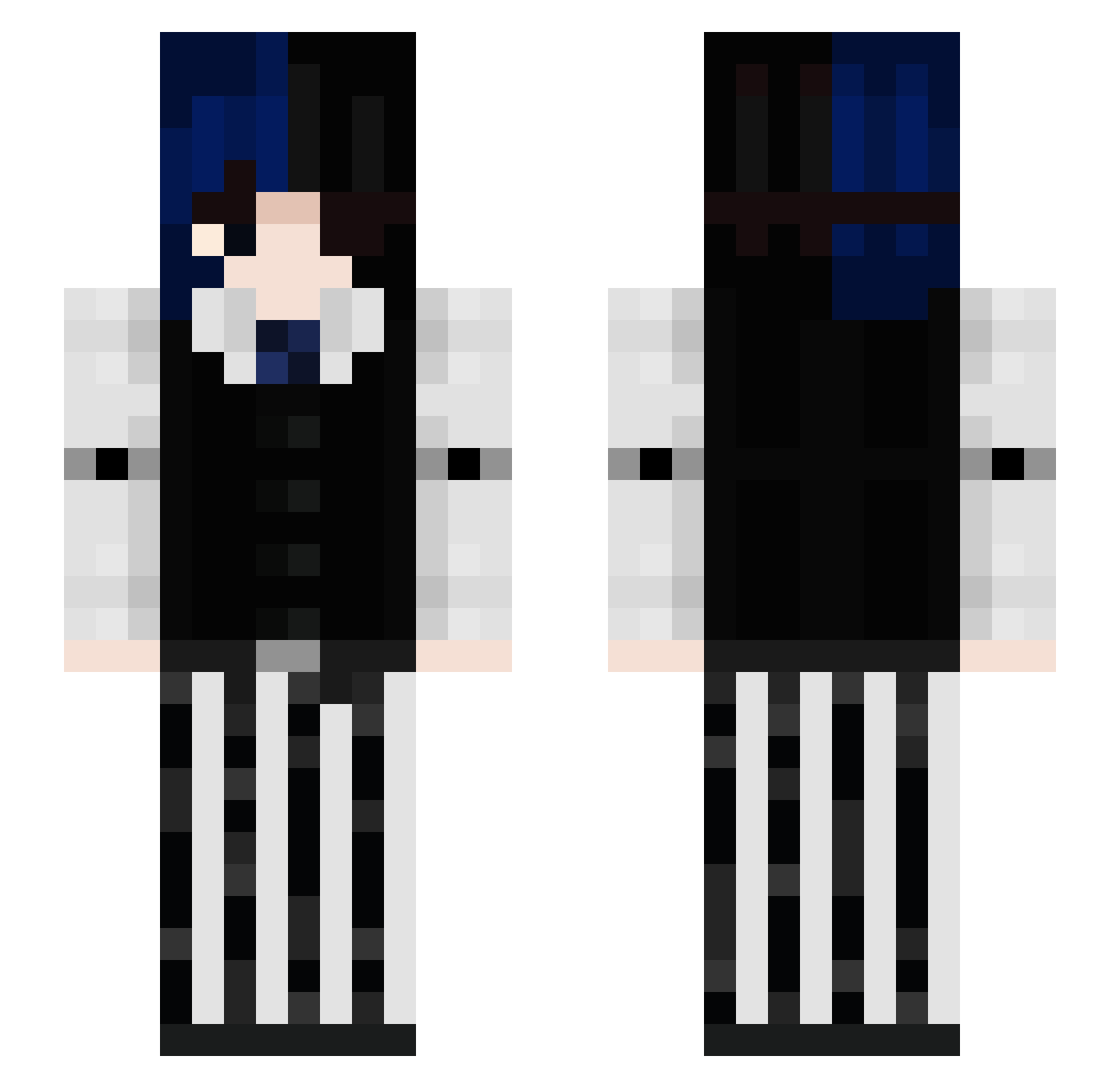 Konellais Minecraft skin, front and back view