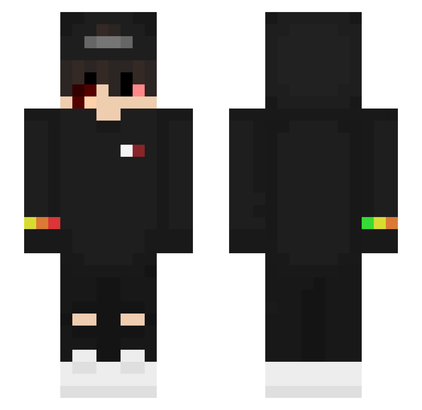 Hanko08 Minecraft skin, front and back view