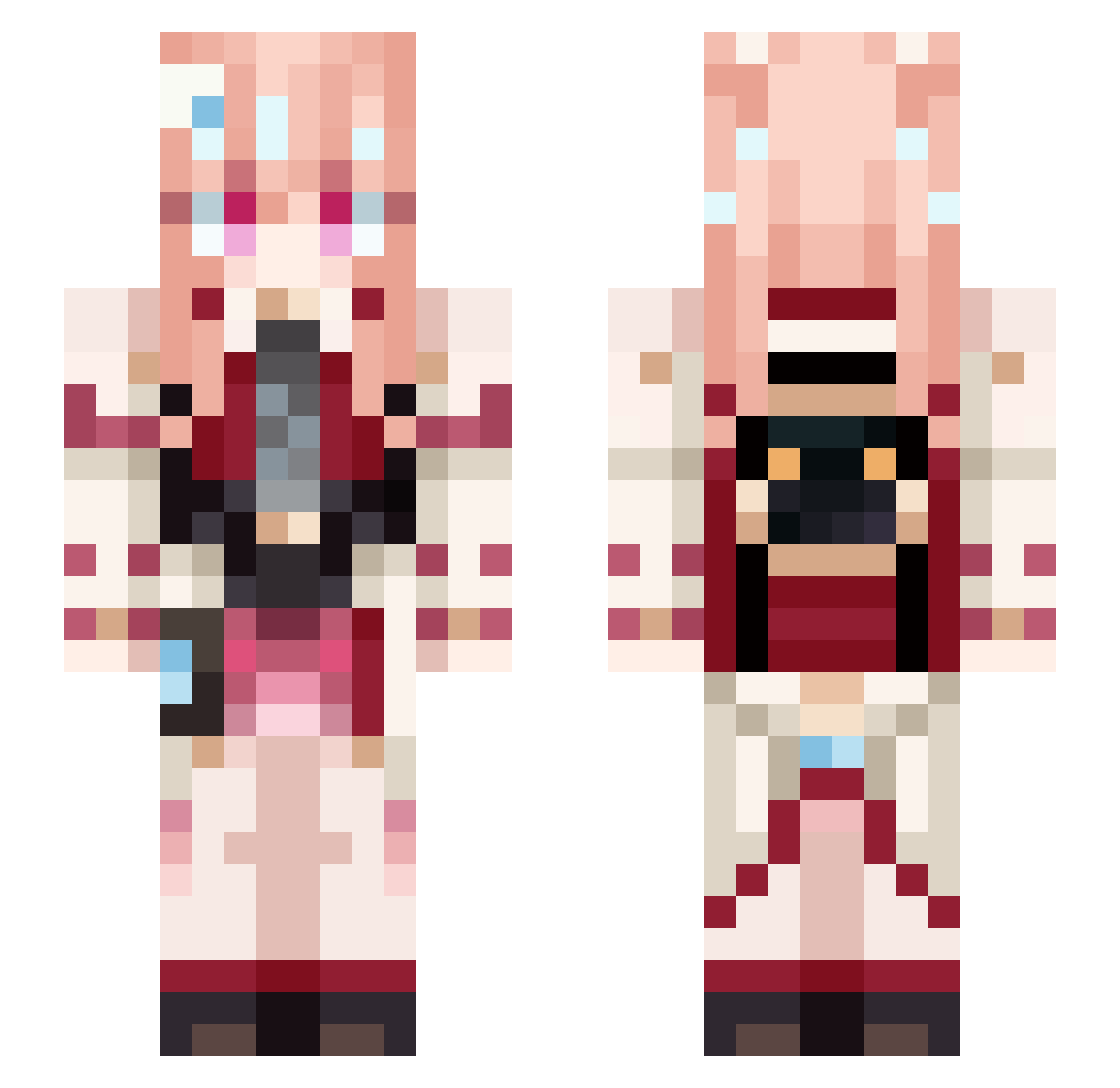 Genkkii Minecraft skin, front and back view