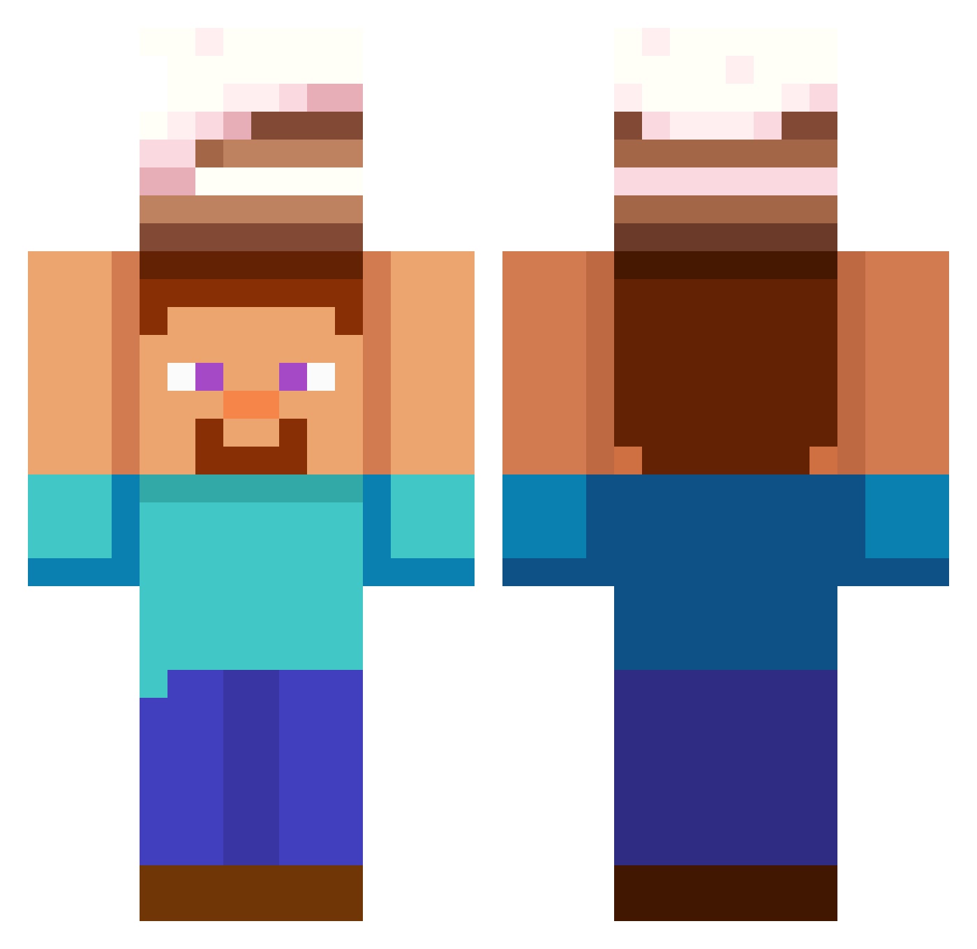 OldCashDog Minecraft skin, front and back view