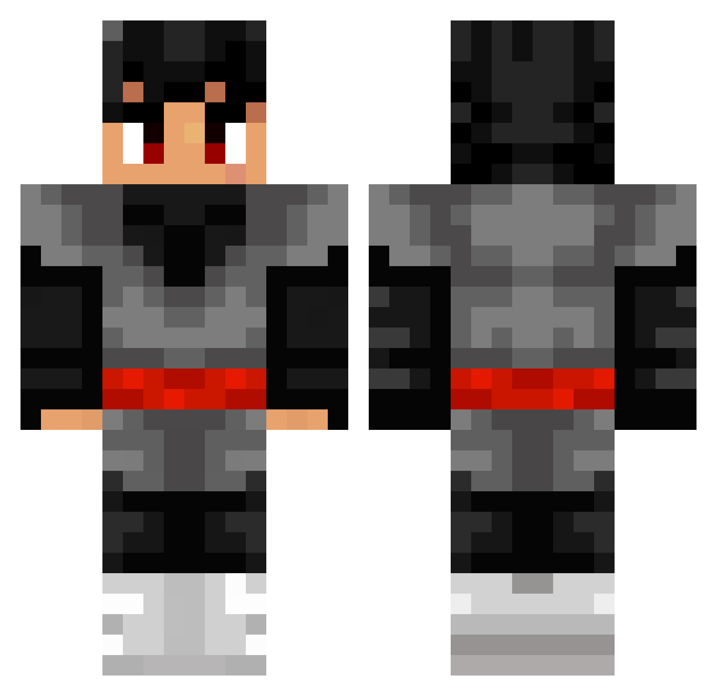 BaZx Minecraft skin, front and back view