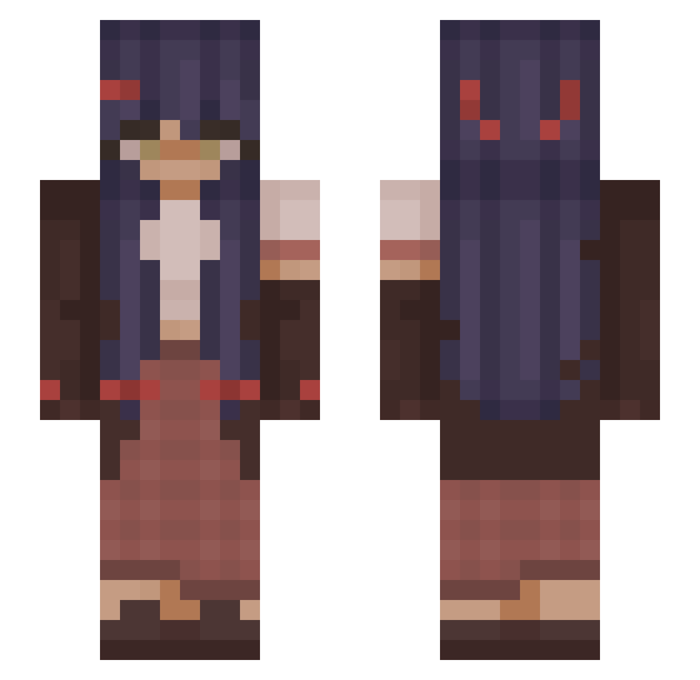 tuwey Minecraft skin, front and back view