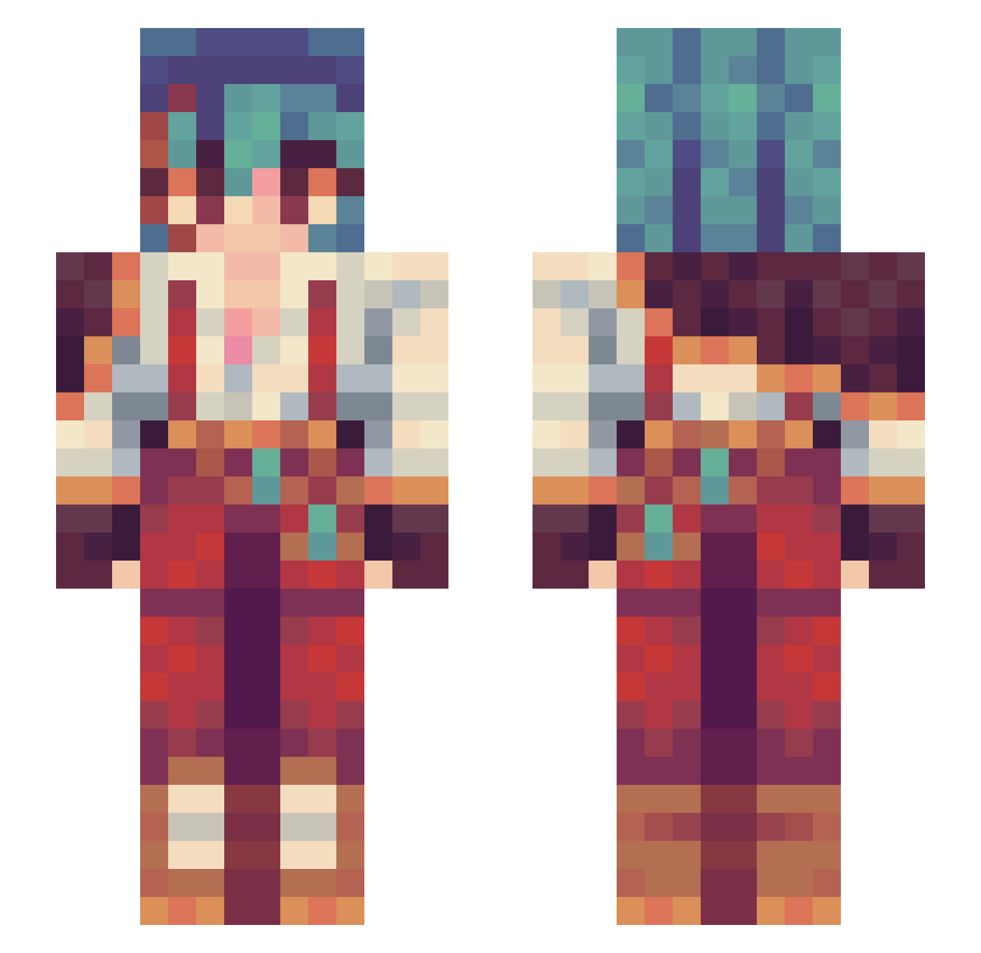 C0sm1c25 Minecraft skin, front and back view