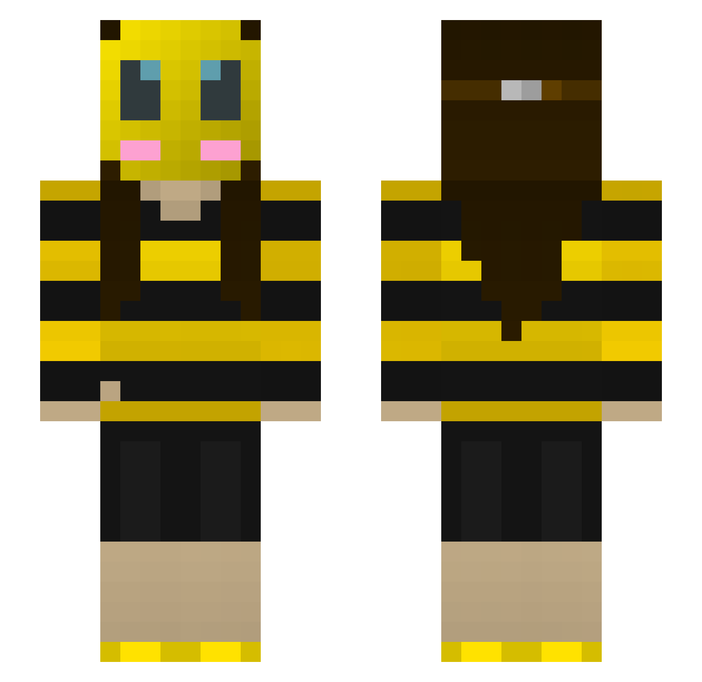 Zpork94 Minecraft skin, front and back view