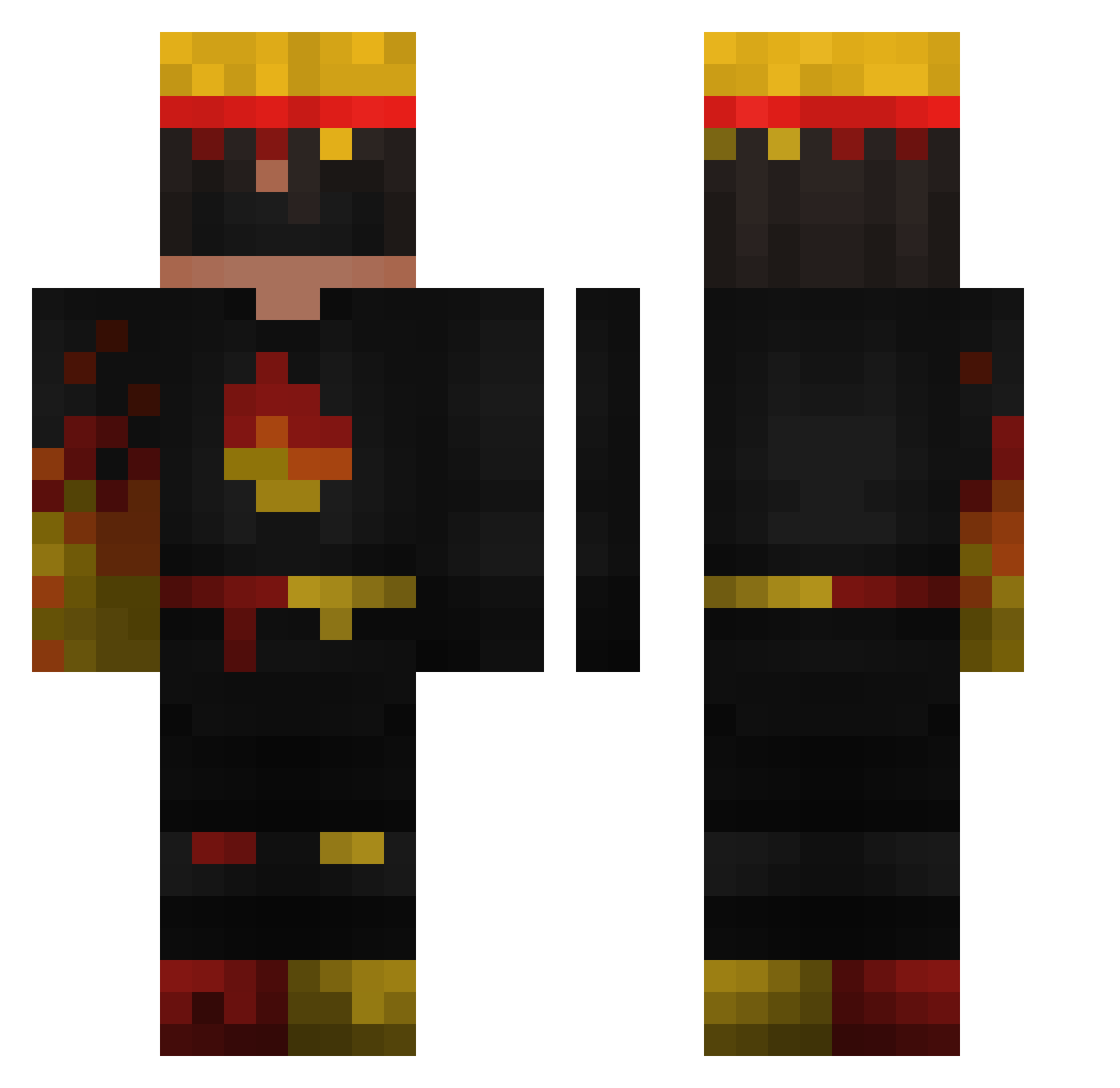 Vixinjo Minecraft skin, front and back view