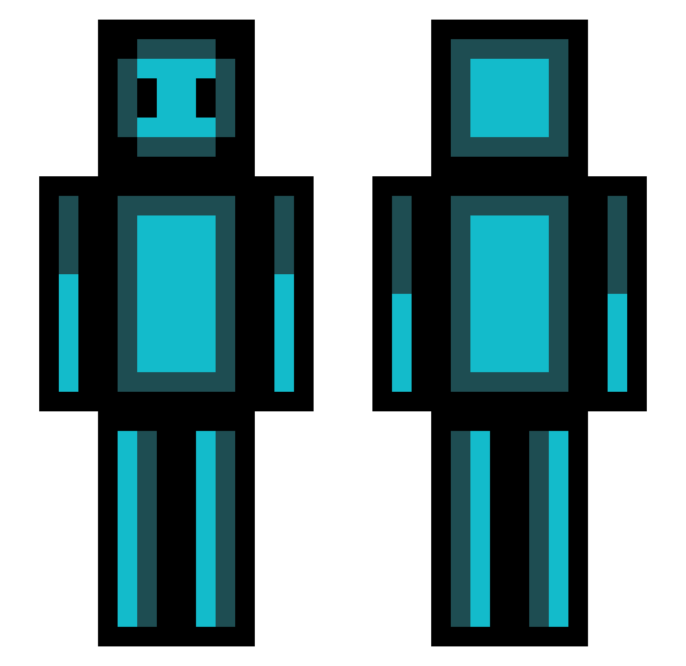 Faabik Minecraft skin, front and back view