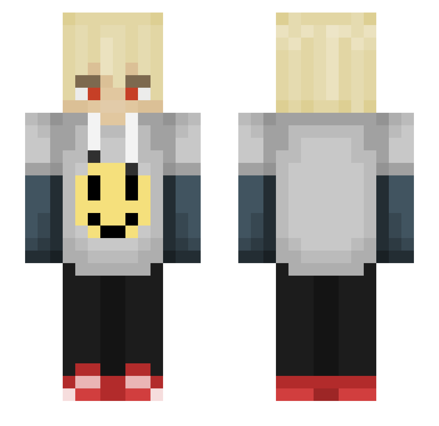 PotFist Minecraft skin, front and back view