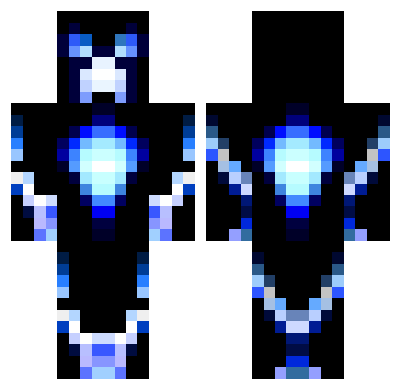 uABootyHole Minecraft skin, front and back view