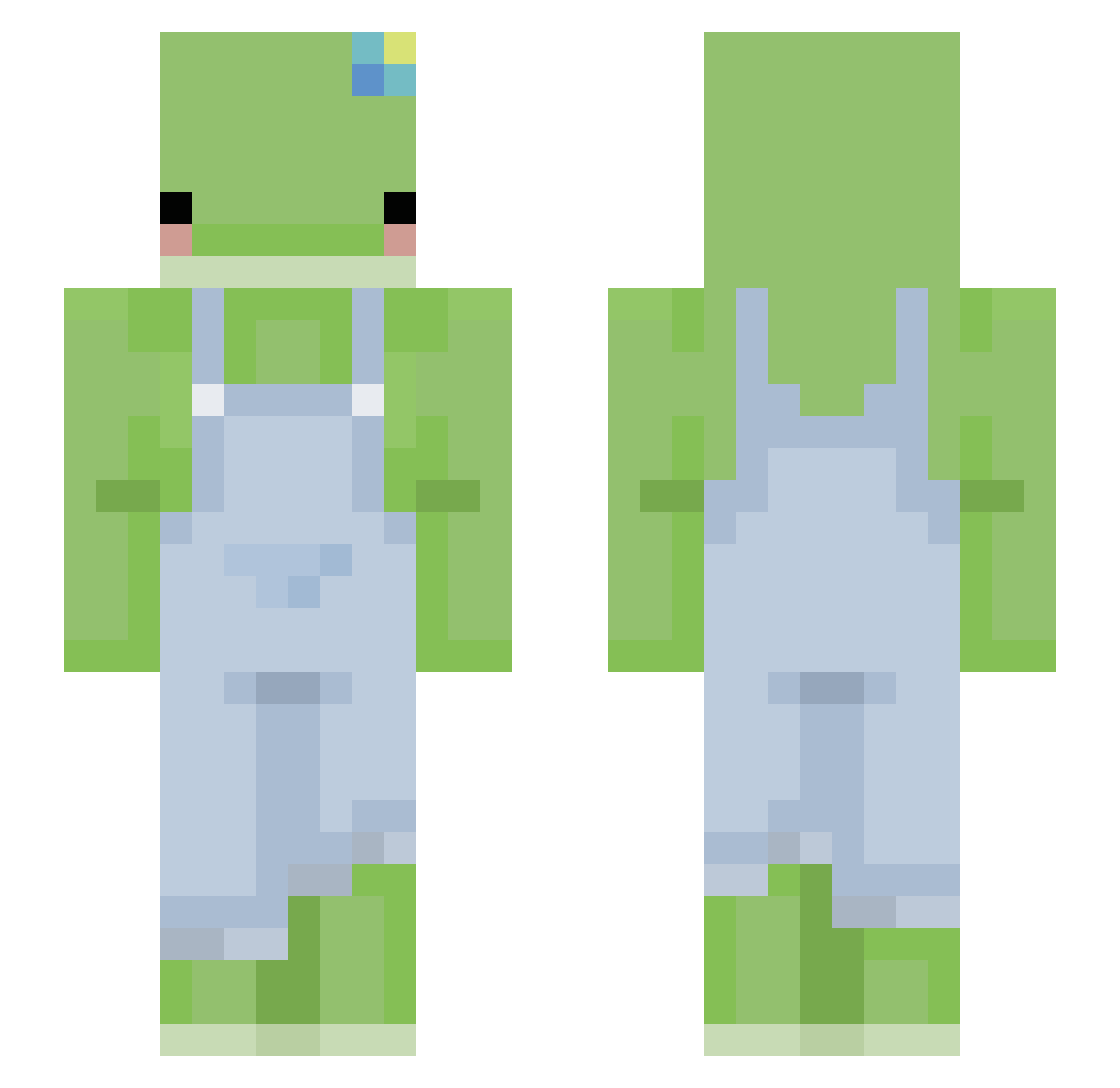 itteebittee Minecraft skin, front and back view