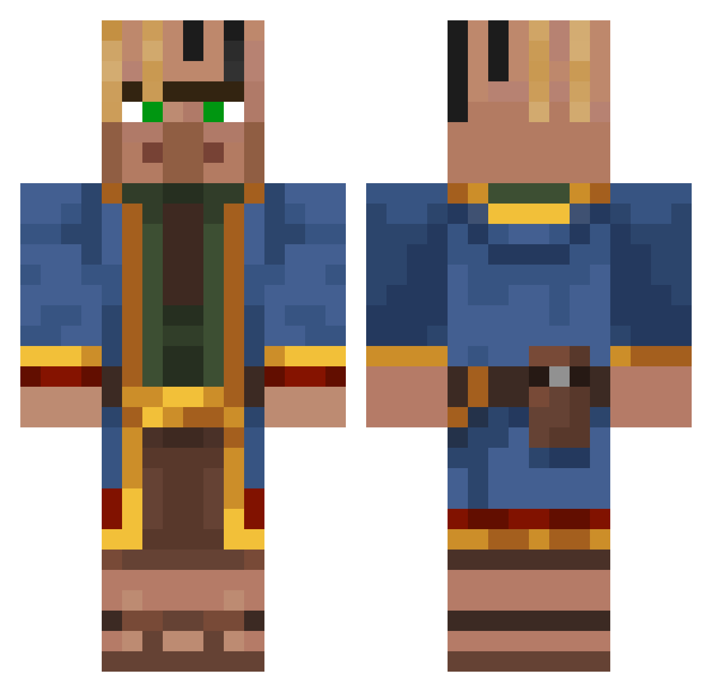 R4di4light Minecraft skin, front and back view