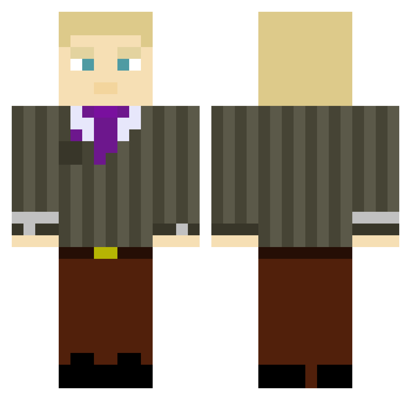 ThatRisingthing Minecraft skin, front and back view