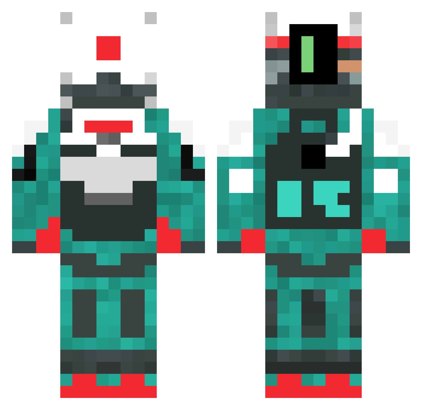 Coopar13 Minecraft skin, front and back view