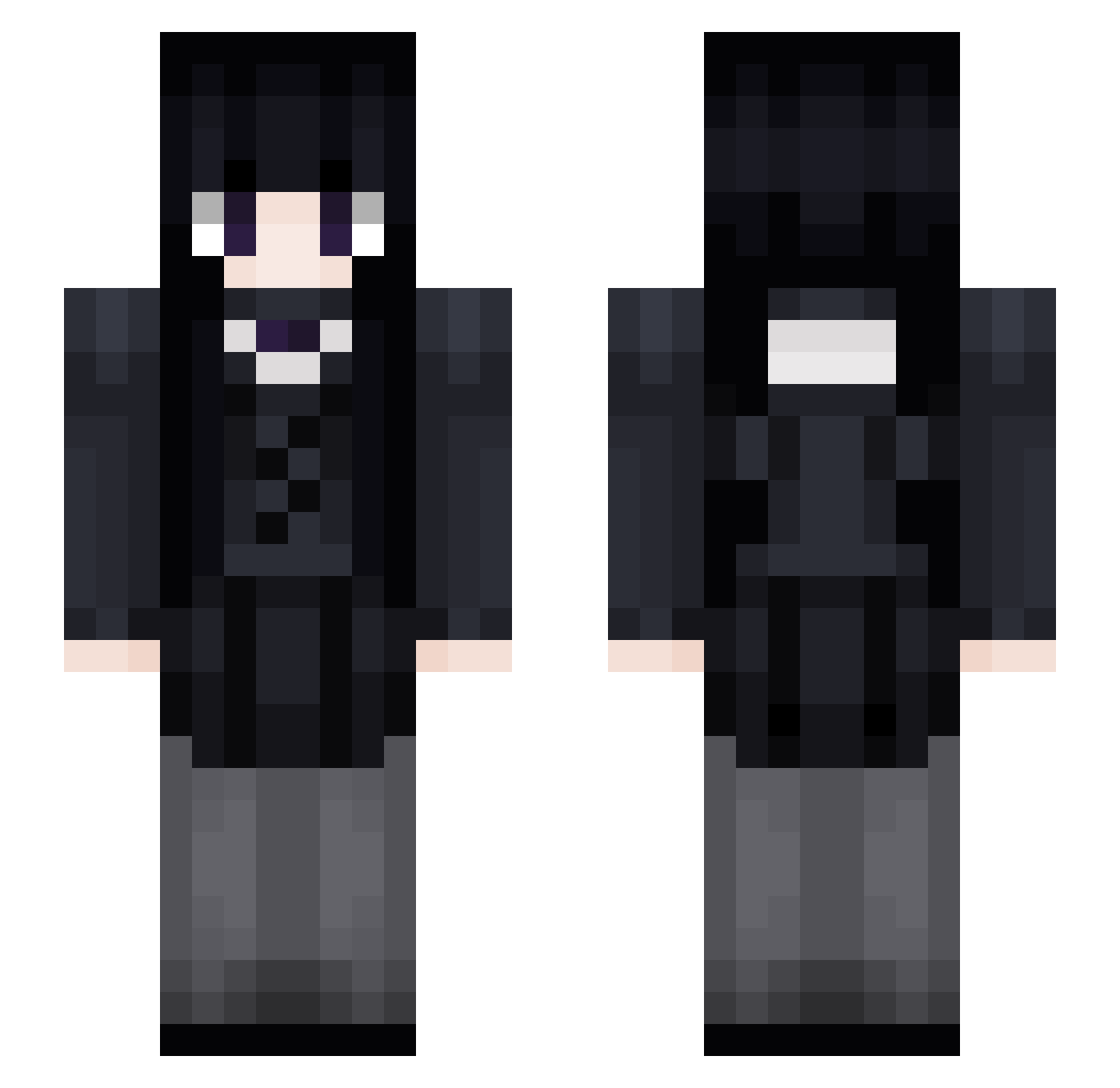 mewhh Minecraft skin, front and back view