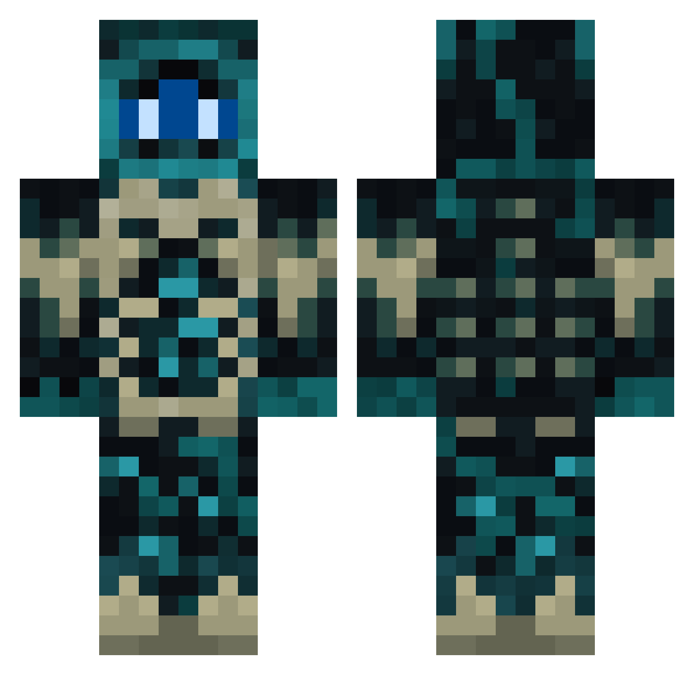 LUIX2177 Minecraft skin, front and back view