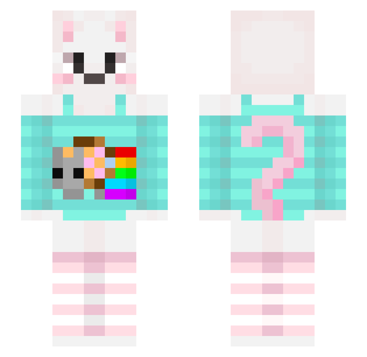 CryptidSora Minecraft skin, front and back view