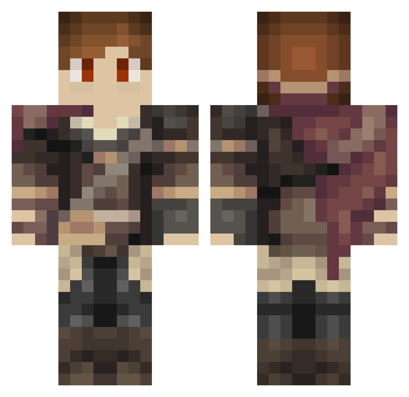 DaCouchPotato_ Minecraft skin, front and back view