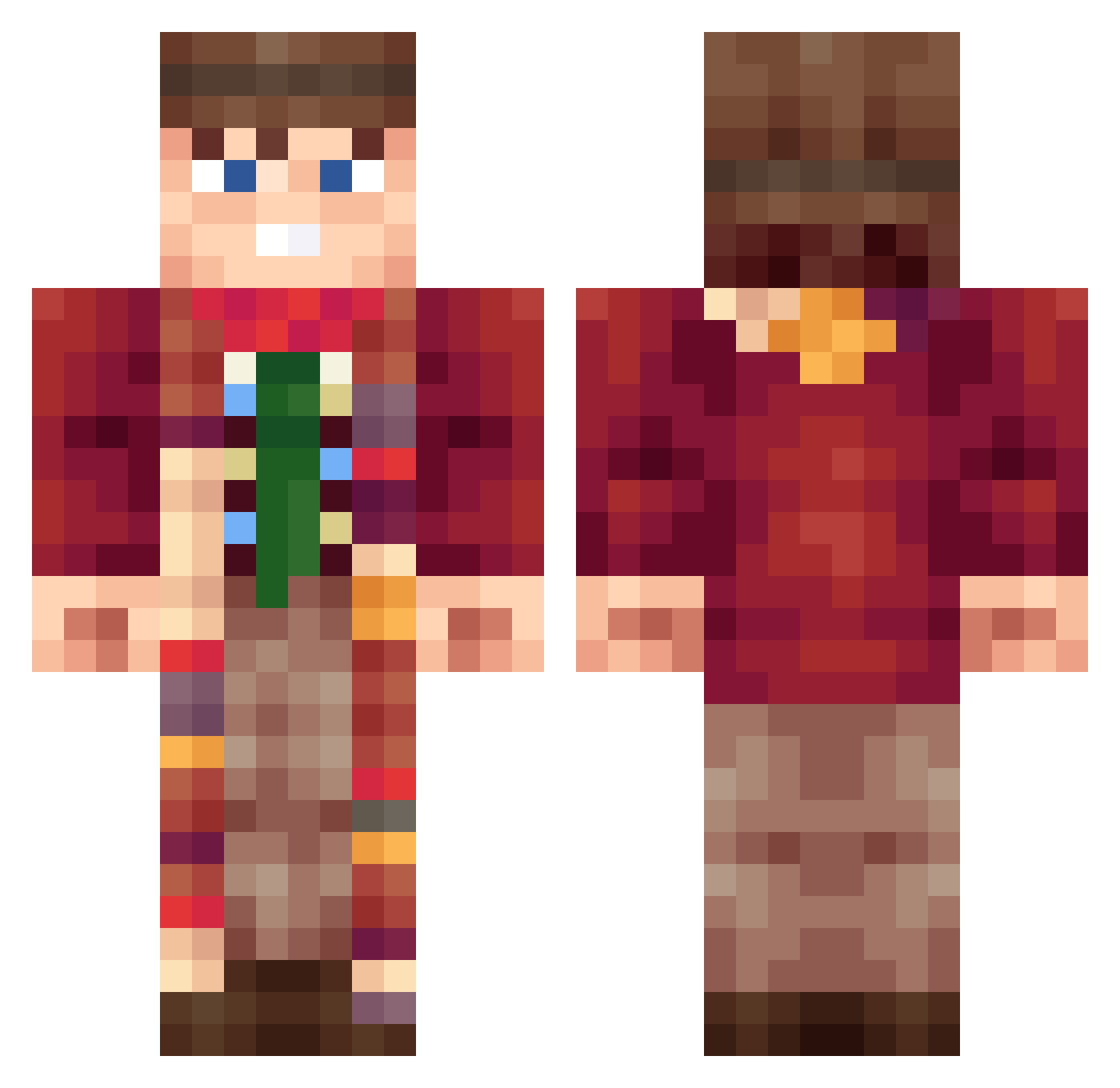 ChaosJan06 Minecraft skin, front and back view
