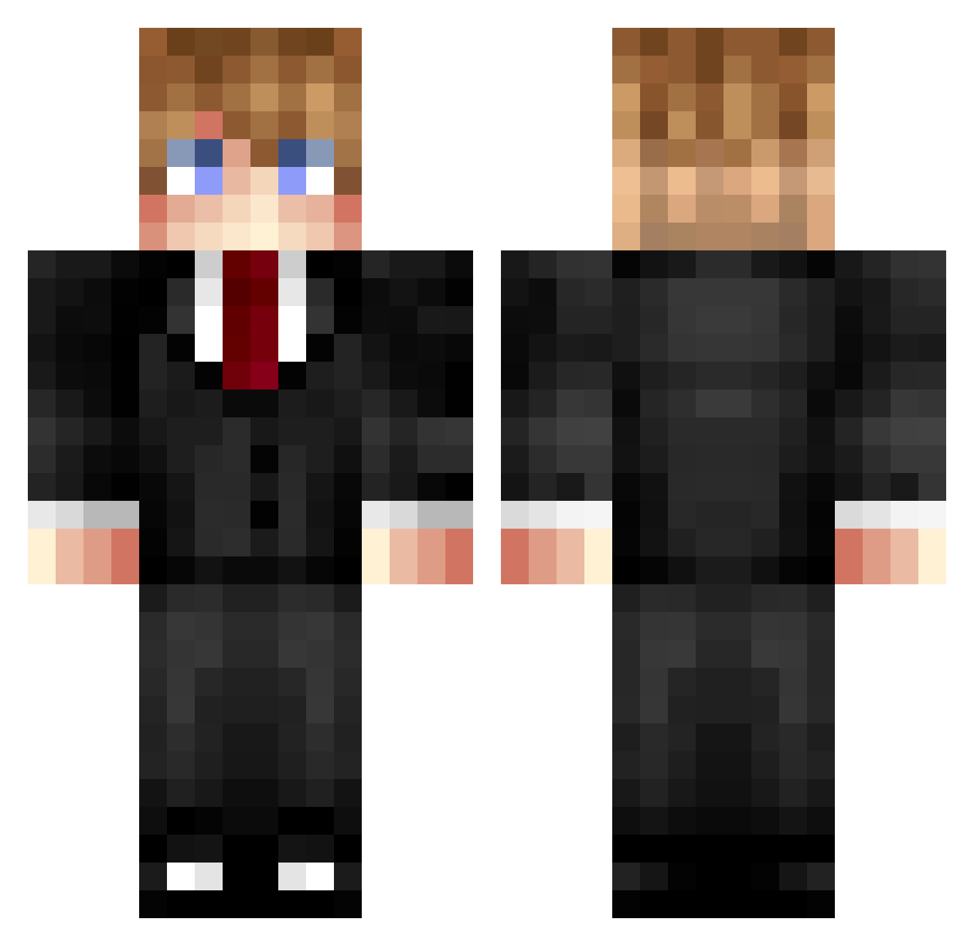 Joe_Crafter Minecraft skin, front and back view