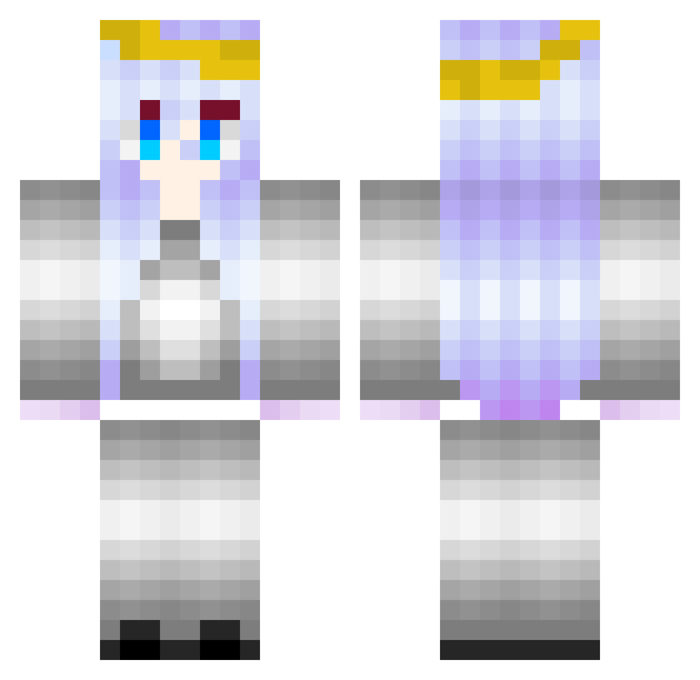 shironeko1273 Minecraft skin, front and back view