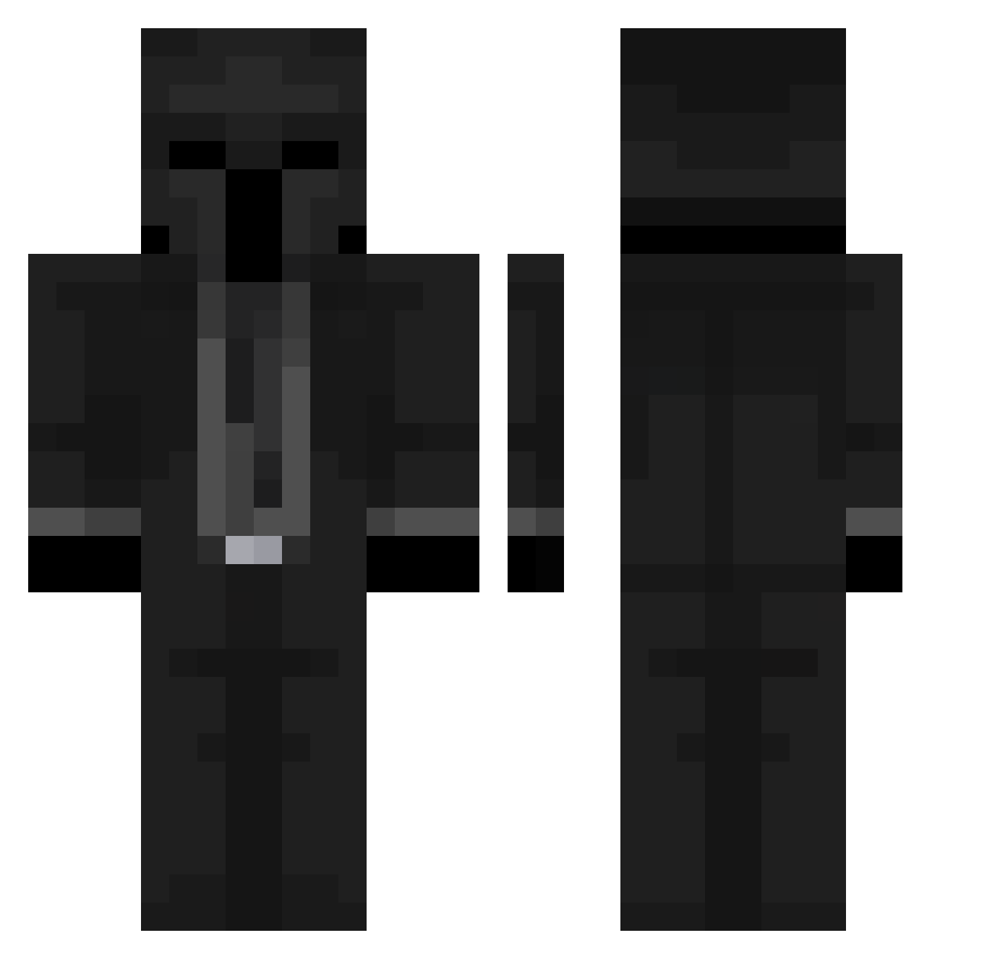vunshy Minecraft skin, front and back view