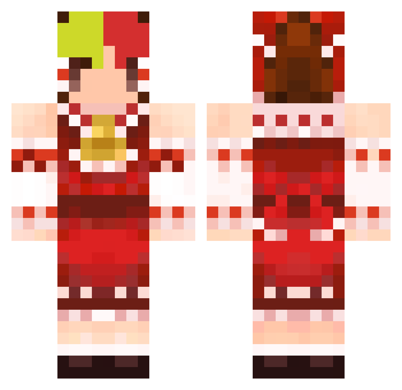 yukkuri_zapple Minecraft skin, front and back view