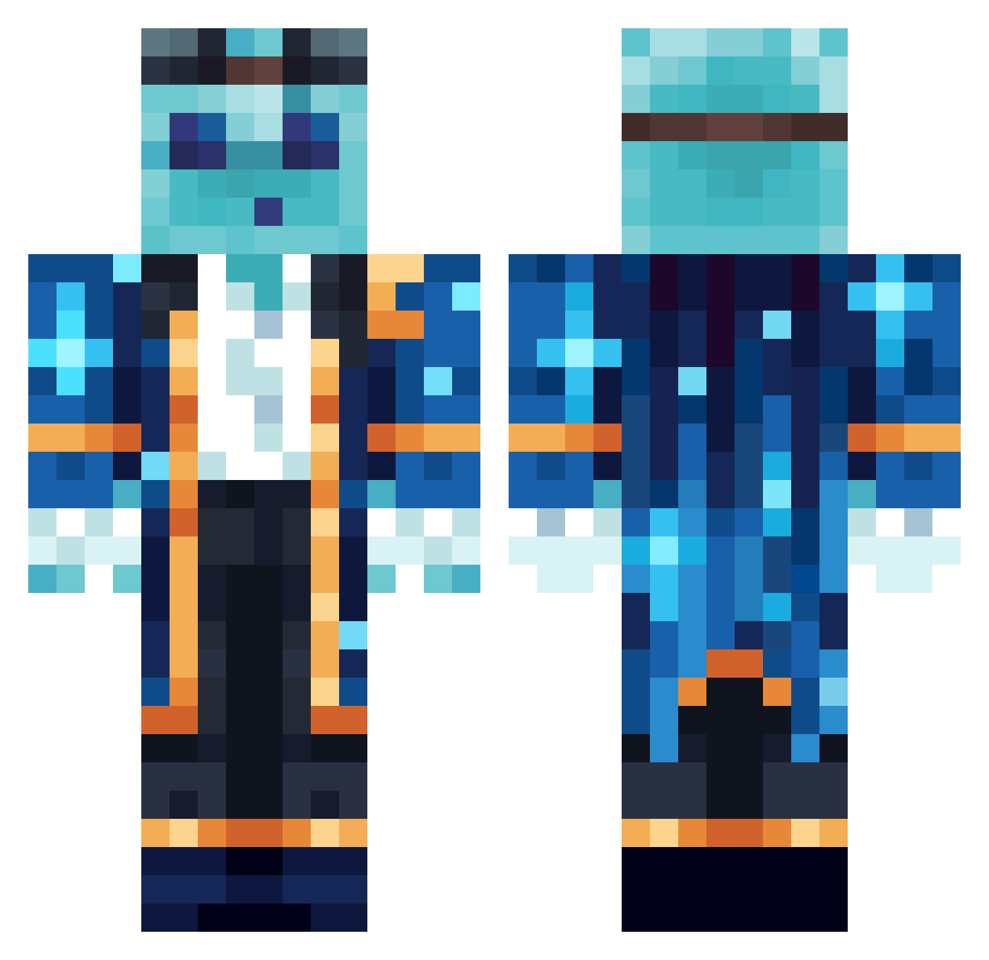 Airox89 Minecraft skin, front and back view