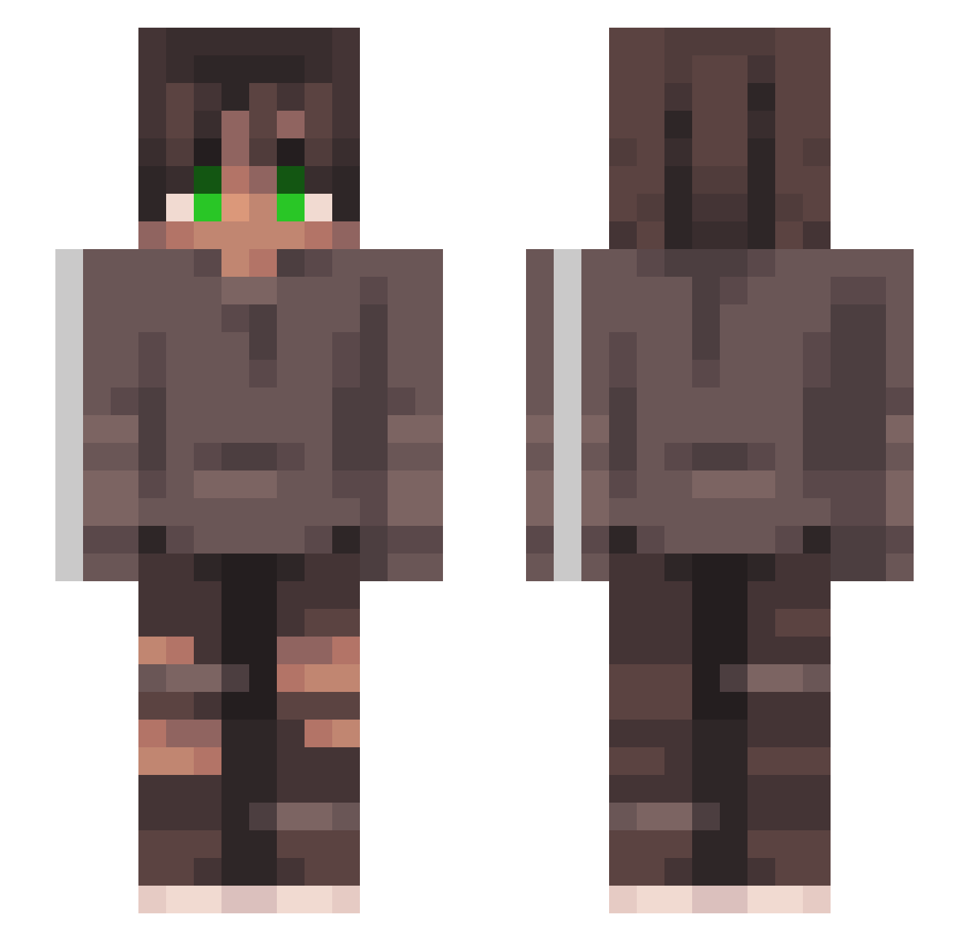bjodah Minecraft skin, front and back view