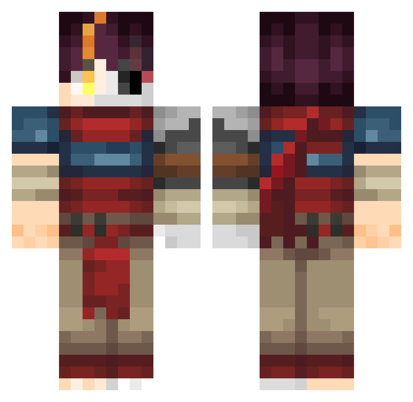 TurtleMan725 Minecraft skin, front and back view