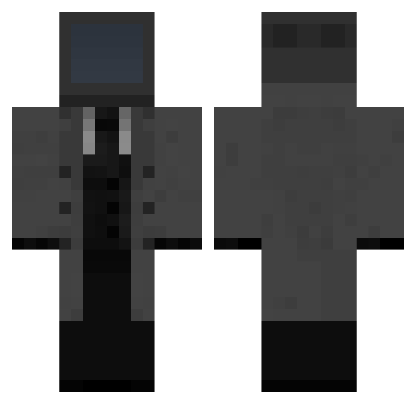 1DexFPS Minecraft skin, front and back view