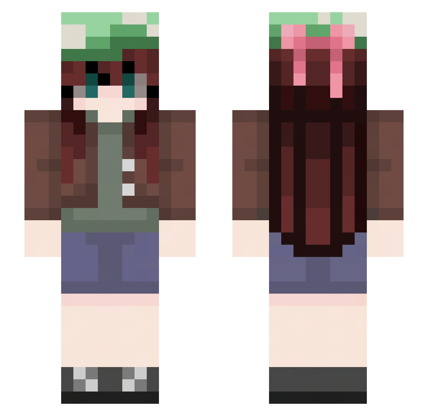 Hana8535 Minecraft skin, front and back view