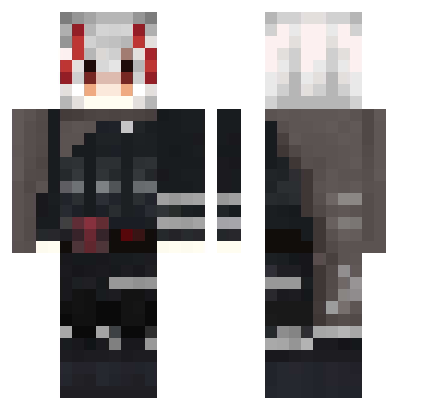 balaclavka Minecraft skin, front and back view
