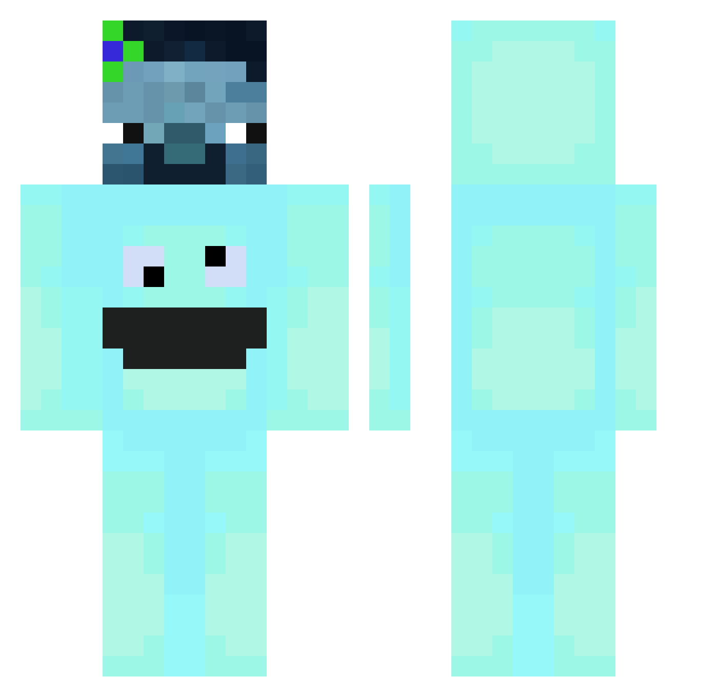 poncz Minecraft skin, front and back view