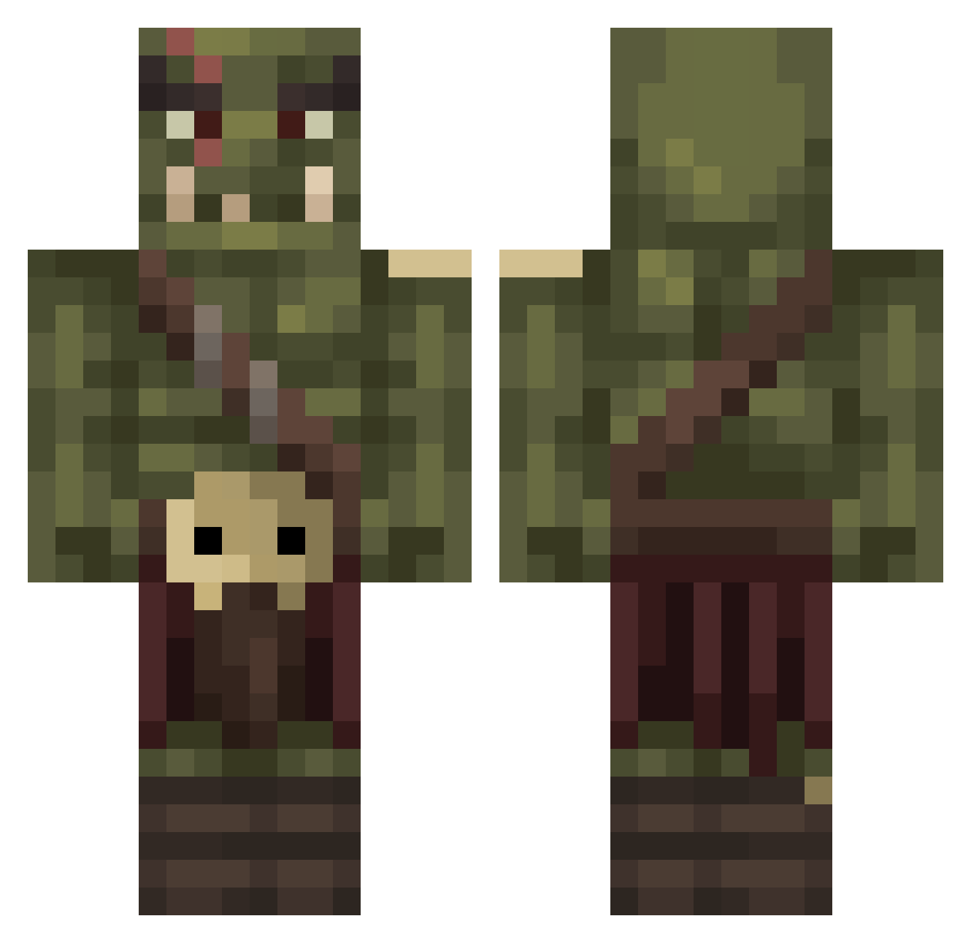 Asuryonn Minecraft skin, front and back view