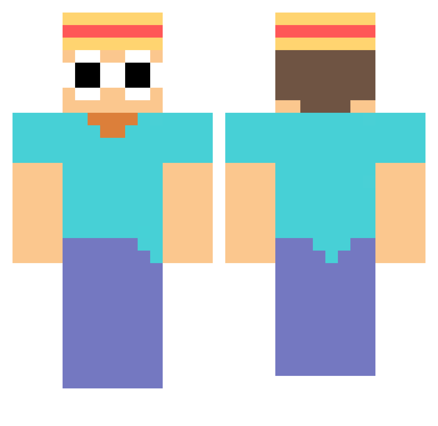 H6ld3n Minecraft skin, front and back view