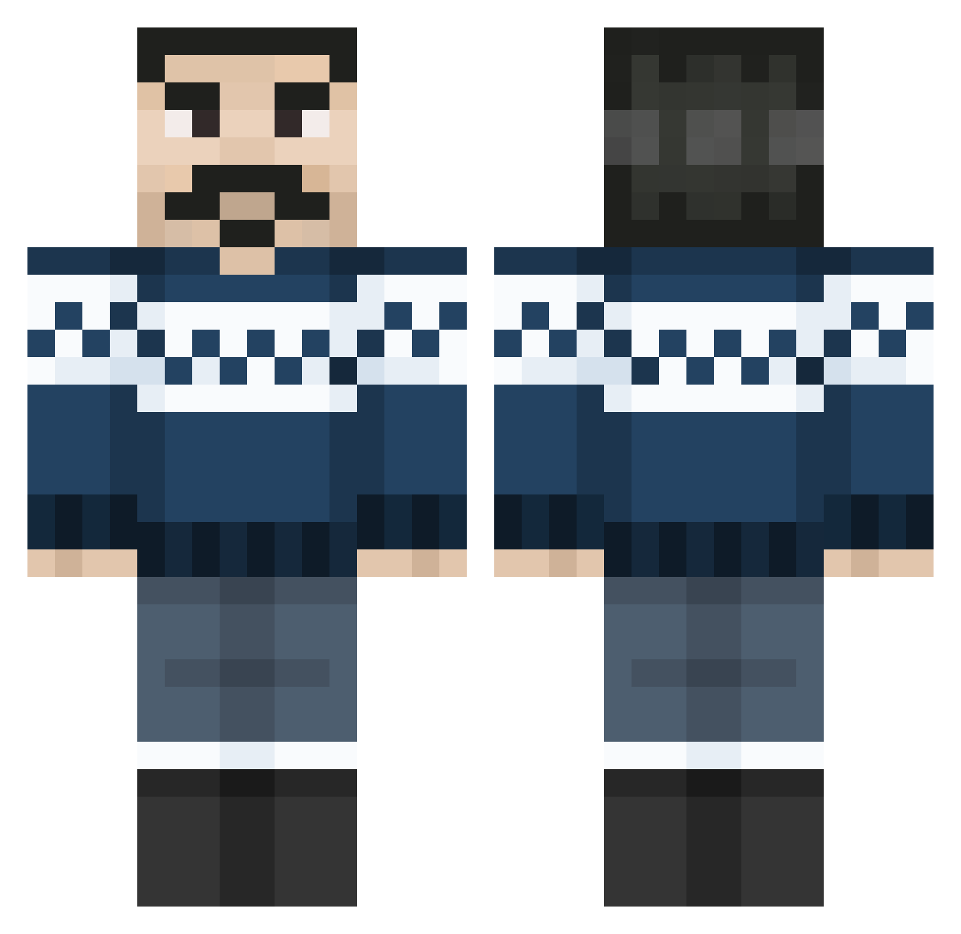 Isaac150 Minecraft skin, front and back view