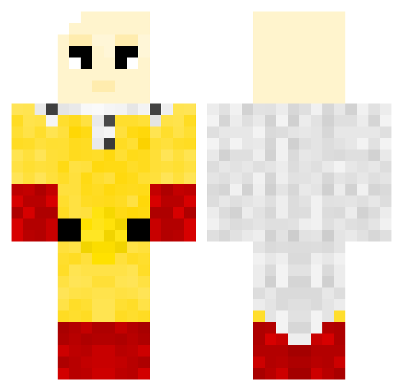 ObliviousAimer Minecraft skin, front and back view