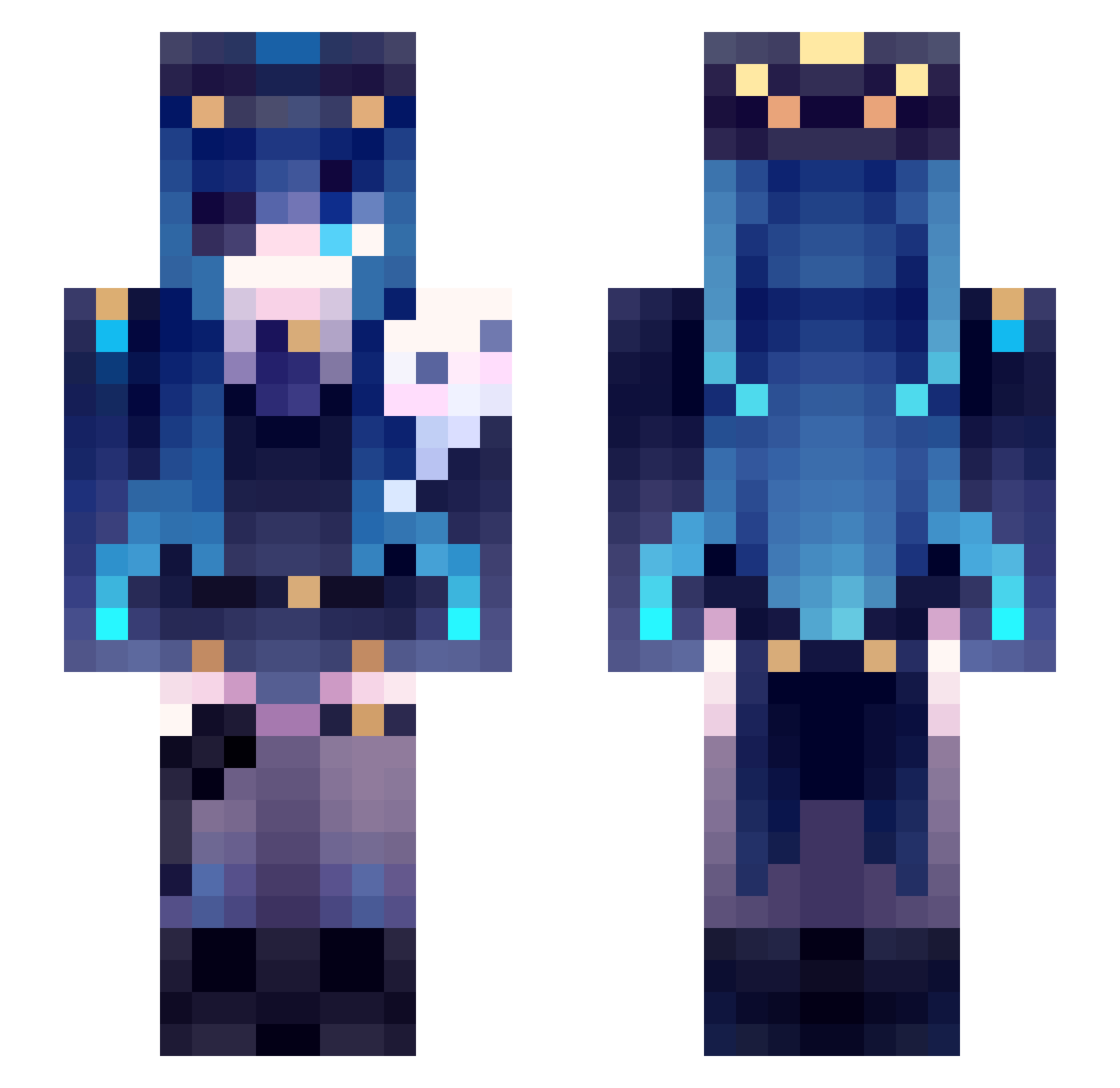catpawsu Minecraft skin, front and back view