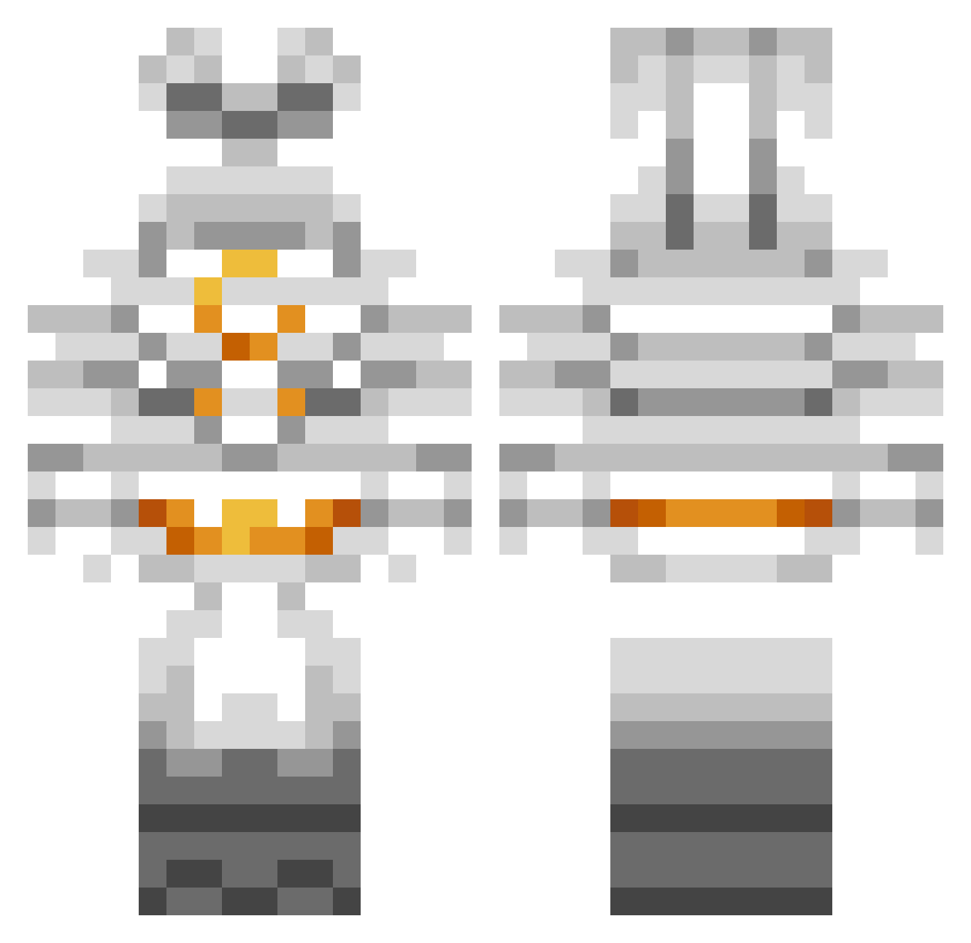 Bugo1 Minecraft skin, front and back view