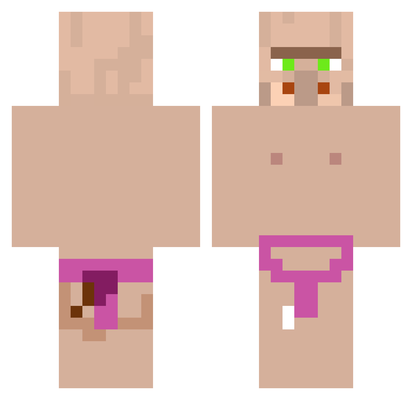 NotesHere Minecraft skin, front and back view