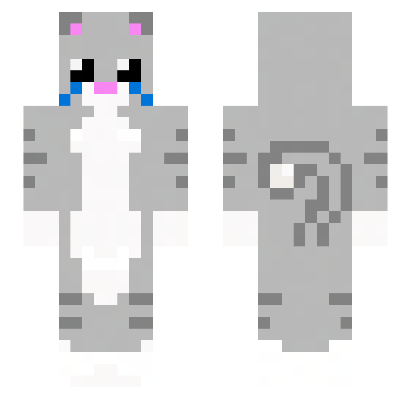 Plush Minecraft skin, front and back view