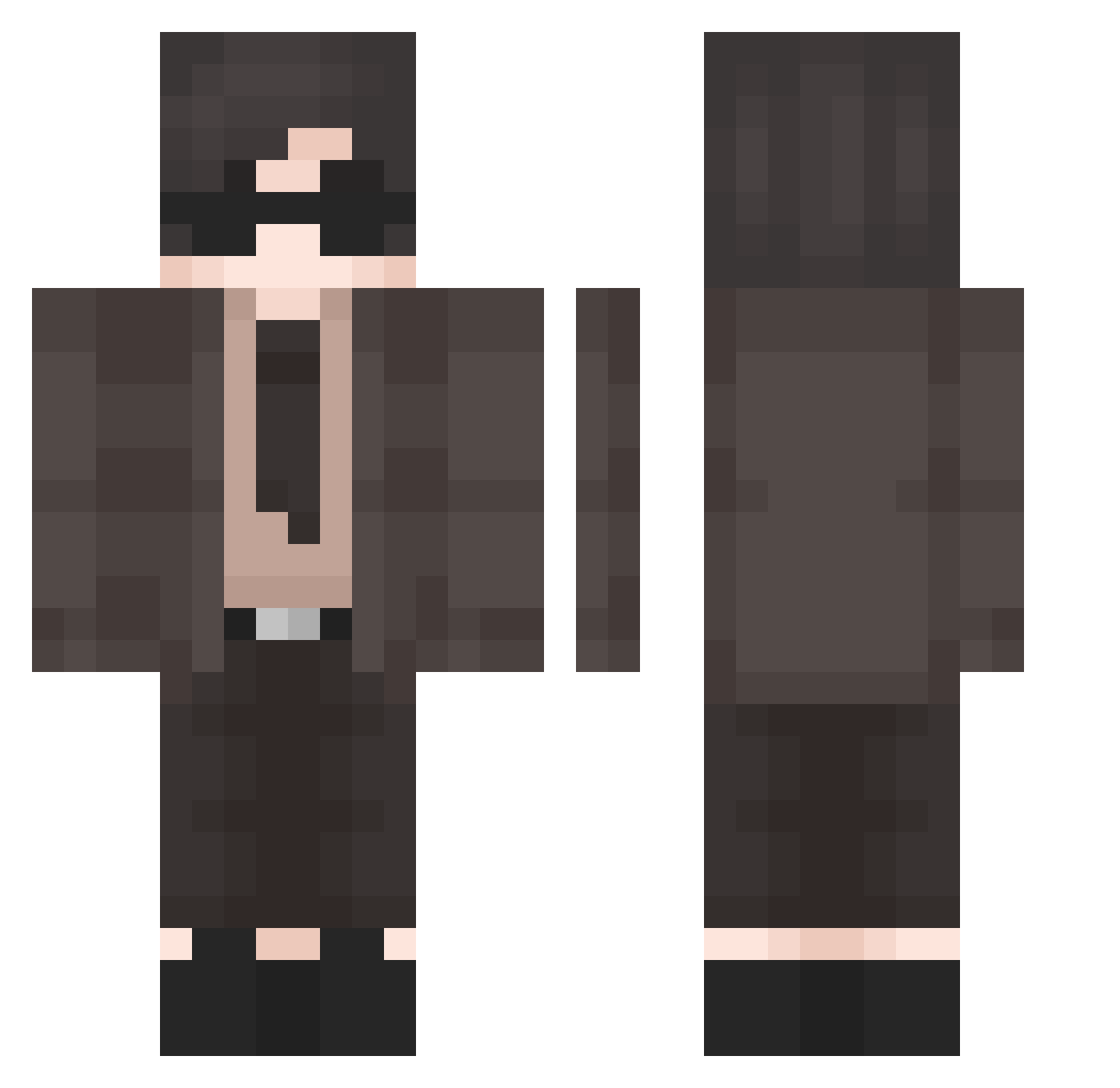 B00POO Minecraft skin, front and back view