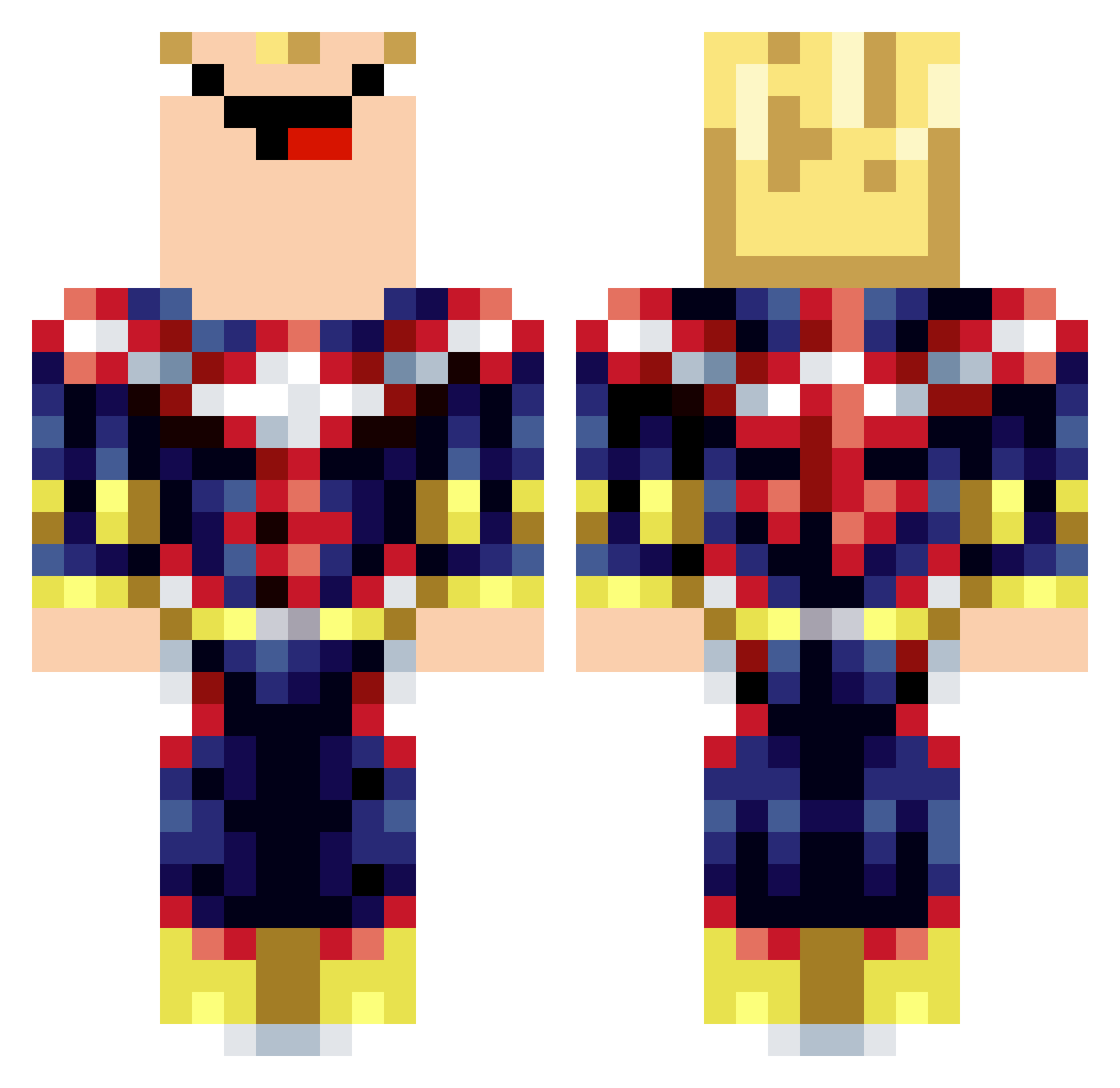 DeanieeBabyy Minecraft skin, front and back view