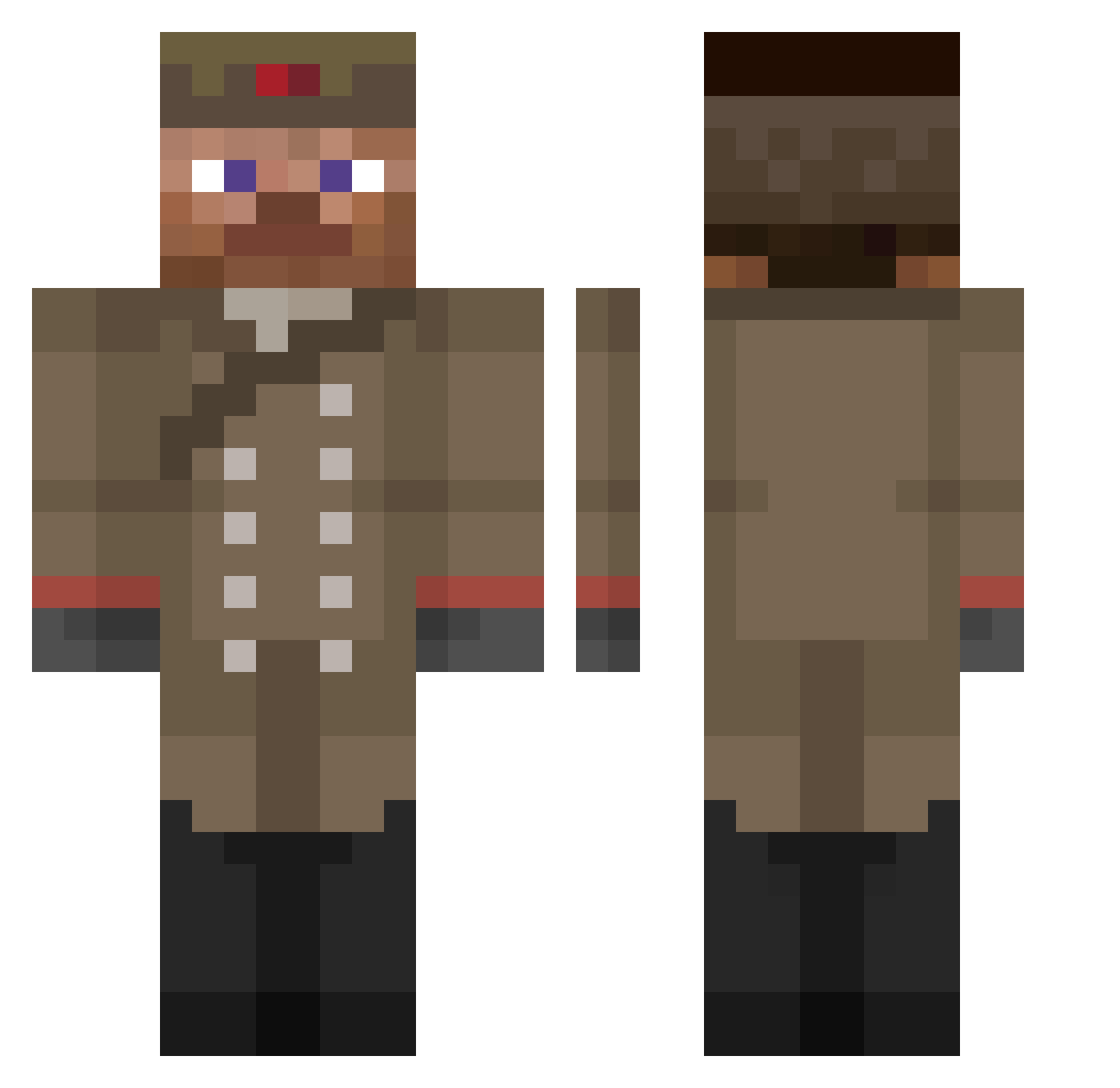 Zachuky Minecraft skin, front and back view