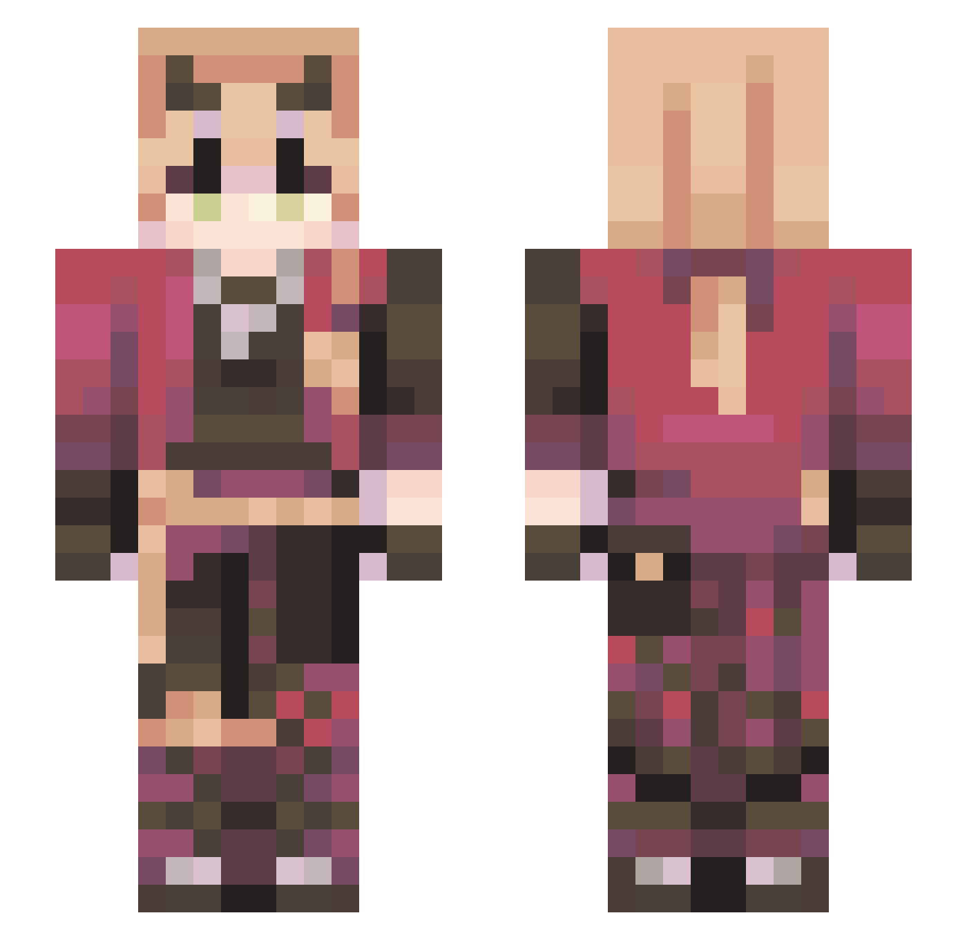 alonstansbianca Minecraft skin, front and back view