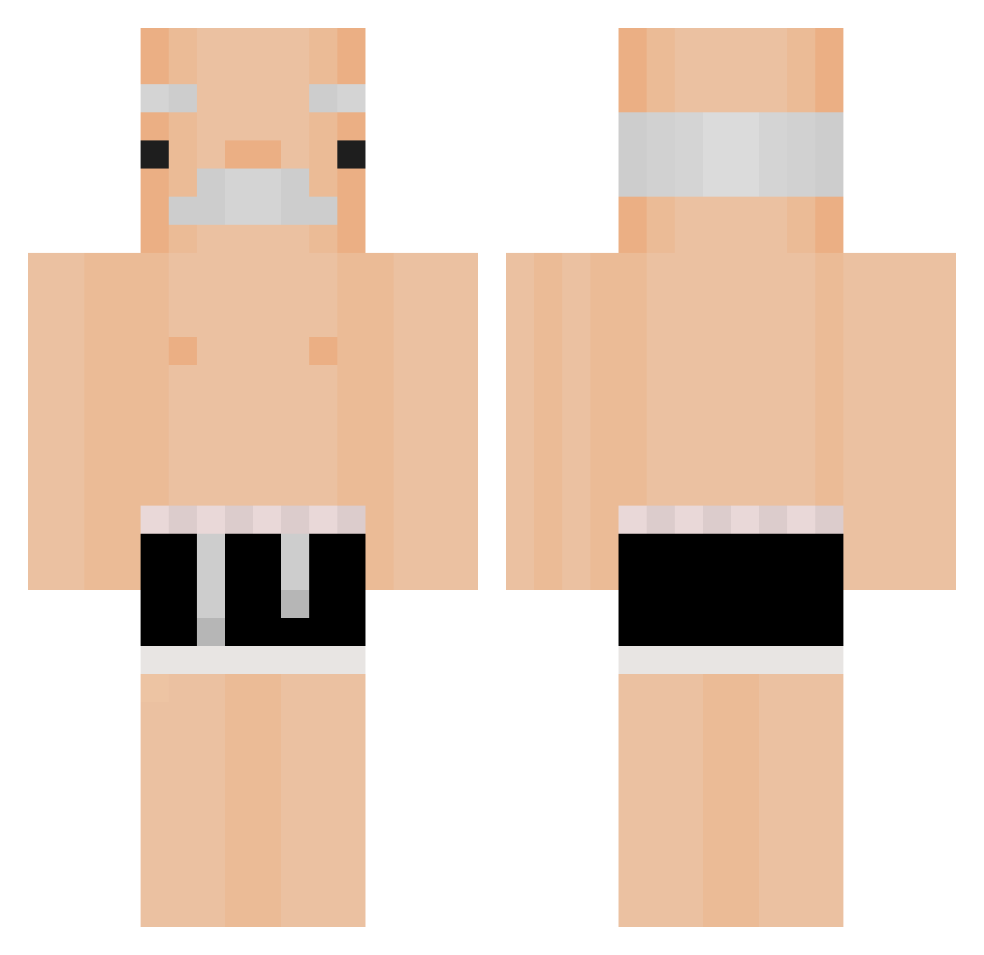 fleminems Minecraft skin, front and back view