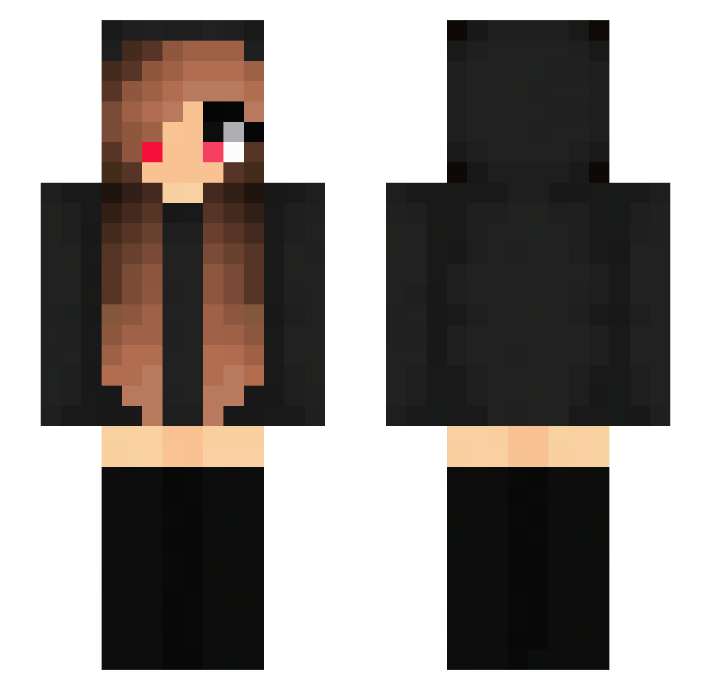 Tupers Minecraft skin, front and back view
